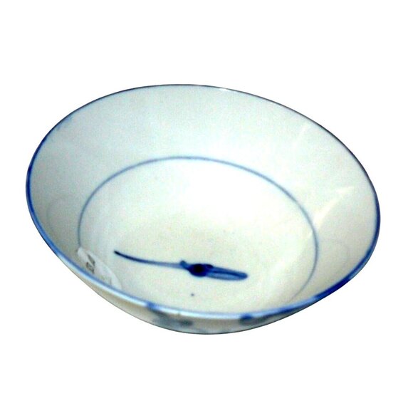 Set 5 Porcelain Blue & White Asian Rice Soup Dessert Bowls Hand Painted Vintage - Picture 4 of 7